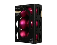 Decoris kerstballenset plastic d8cm 6st roze