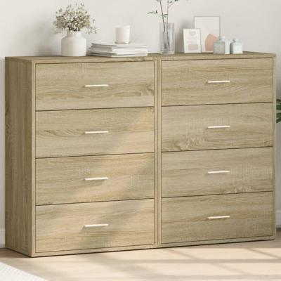 Dressoirs 2 st 60x31x84 cm bewerkt hout sonoma eikenkleurig
