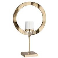 J-Line windlicht Rond Voet - aluminium - goud - large - thumbnail