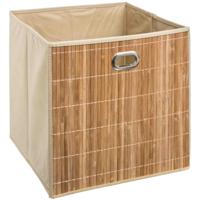 5Five Opbergmand/kastmand - beige - linnen/bamboe - 31 x 31 x 31 cm - 29 liter - Vakkenkast