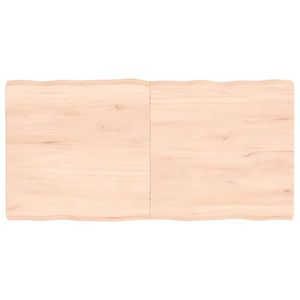 Tafelblad natuurlijke rand 120x60x6 cm massief eikenhout