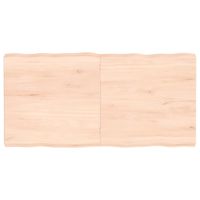 Tafelblad natuurlijke rand 120x60x6 cm massief eikenhout - thumbnail
