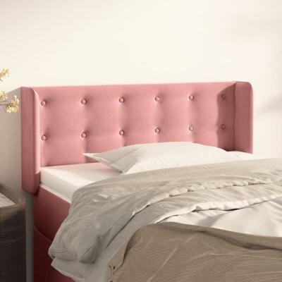 Hoofdbord met randen 93x16x78/88 cm fluweel roze