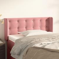 Hoofdbord met randen 93x16x78/88 cm fluweel roze