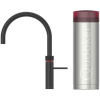 Quooker Fusion Round Keukenkraan Set - Kokend Warm- en Koud Water - Zwart - Inclusief PRO3 Reservoir