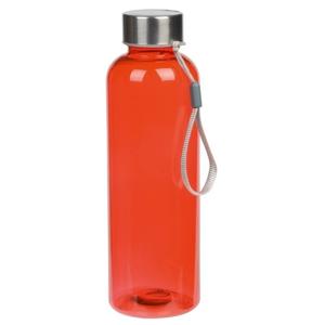 Waterfles met RVS schroefdop en nylon polslus - rood - 550 ml - Sportfles - Bidon