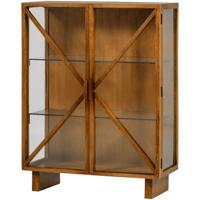 WOOOD Vitrinekast 'Kella' Mangohout en glas, 132 x 100cm, kleur Naturel