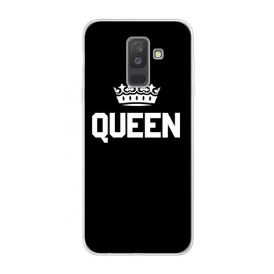 Queen zwart: Samsung Galaxy A6 Plus (2018) Transparant Hoesje