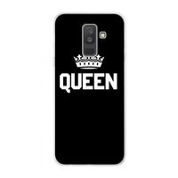 Queen zwart: Samsung Galaxy A6 Plus (2018) Transparant Hoesje