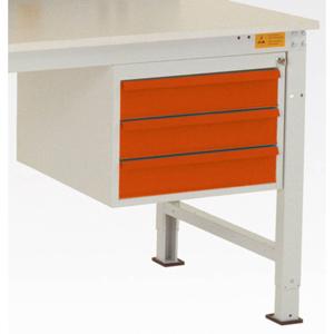 Manuflex LZ4613.7016 ESD ESD-behuizing onderbouw, gebruiksh. 300 mm met 3 lades. Voor tafel diepte 1000 mm