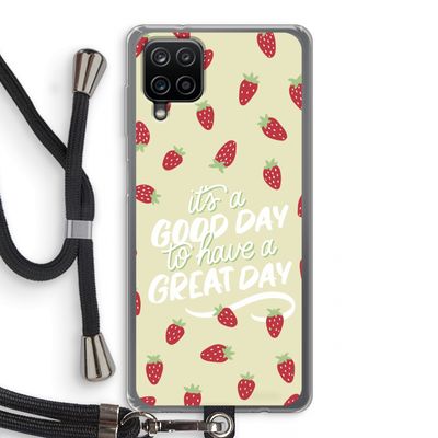Don't forget to have a great day: Samsung Galaxy A12 Transparant Hoesje met koord
