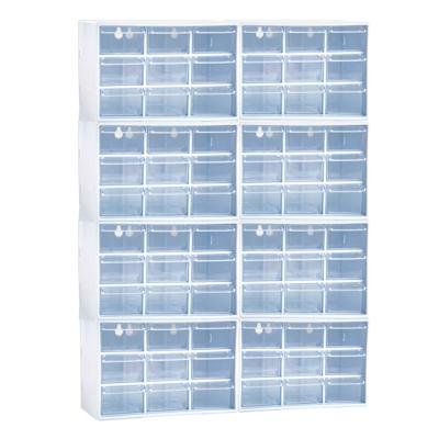 Sorteerbakjes spijkers/schroeven - 72x lades - 18.5 x 10 x 12 cm - opbergkastjes - ophangbaar - wit