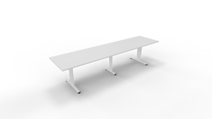 Vergadertafel 6511 met koppelpoot - 280 x 80 cm. - Wit - Wit