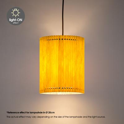Papieren Gevouwen Lampenkap - Cilindrisch - Geel - ø20 x 24 cm - E27 fitting - Voor Tafellampen - Ontworpen voor woonkamer en eetkamer