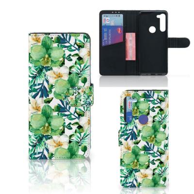 Motorola G8 Power Hoesje Orchidee Groen