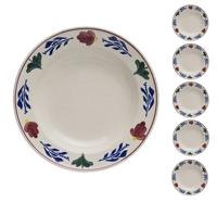 Boerenbont diep eetbord 22cm set van 6 stuks