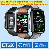 et620 smart watch 1,57 inch ecghrv bluetooth oproep hartslag bloeddruk gezondheidsmonitoring sportarmband smartwatch Lightinthebox