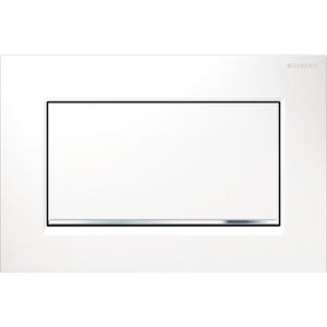 Geberit Sigma30 bedieningplaat met frontbediening voor toilet 24.6x16.4cm wit / glans verchroomd / wit 115893KJ1