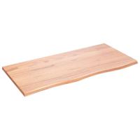 vidaXL Wandschap 100x50x2 cm behandeld massief eikenhout lichtbruin