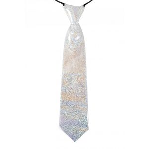 Zilveren glitter carnaval verkleed stropdas   -