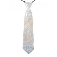 Zilveren glitter carnaval verkleed stropdas   - - thumbnail