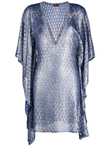 Missoni robe en maille ajourée à détail de chaîne - Bleu