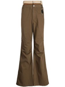 C2h4 pantalon évasé à taille double - Marron