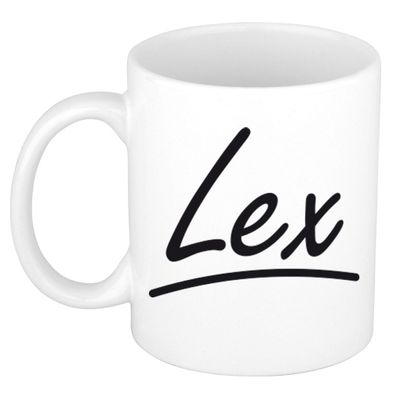 Naam cadeau mok / beker Lex met sierlijke letters 300 ml