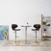 Barstoelen 2 st kunstleer bruin