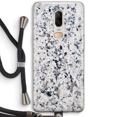 Gespikkelde marmer: OnePlus 6 Transparant Hoesje met koord