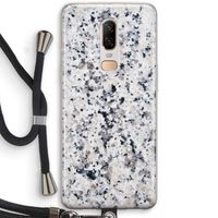 Gespikkelde marmer: OnePlus 6 Transparant Hoesje met koord