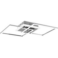 LED Plafondlamp - Plafondverlichting - Trion Venda - 25W - Natuurlijk Wit 4000K - Dimbaar - Vierkant - Mat Chroom - Aluminium - thumbnail