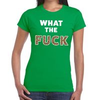 What the Fuck tijger print fun t-shirt groen voor dames 2XL  -
