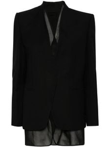 Brunello Cucinelli blazer superposé à simple boutonnage - Noir