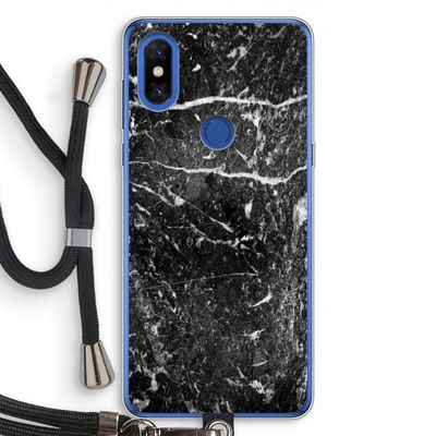 Zwart marmer: Xiaomi Mi Mix 3 Transparant Hoesje met koord