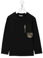Moschino Kids t-shirt à patch logo - Noir
