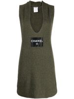 CHANEL Pre-Owned robe sans manches à patch logo (2008) - Vert - thumbnail