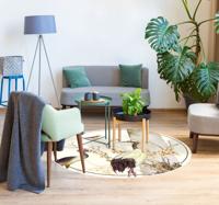 Chinoserie vinyl tapijt kraanvogels