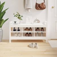 Halbankje 110x40x60 cm massief grenenhout wit