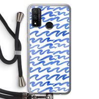 Blauwe golven: Huawei P Smart (2020) Transparant Hoesje met koord