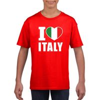 Rood I love Italie fan shirt kinderen - thumbnail