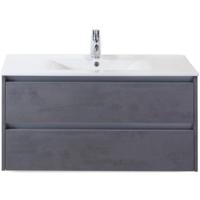 Dante Badmeubelset 100 cm - Beton Antraciet - Keramische Wastafel Wit Enjoy