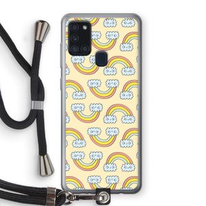 Regenboog: Samsung Galaxy A21s Transparant Hoesje met koord