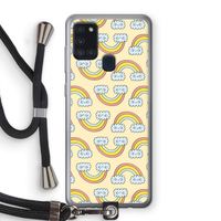 Regenboog: Samsung Galaxy A21s Transparant Hoesje met koord