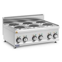 Commerciële elektrische kookplaat - 12 kW - 6 platen - 90 x 65 cm - Pro 650 Serie - Royal Catering