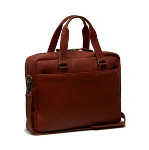 Chesterfield - Manhattan - Lederen Laptoptas - 15 inch - Schoudertas - Cognac