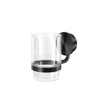 Glashouder Geesa Opal | Met glas | Zwart metaal geborsteld