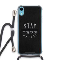 Stay true: iPhone XR Transparant Hoesje met koord