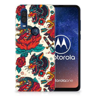 Siliconen Hoesje met foto voor Motorola One Vision Old Skool Siliconen Hoesje met foto voor Motorola One Vision Old Skool