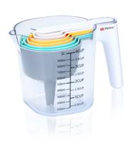 Maatbekers 9 stuks met lepel Maatbekers 9 stuks met lepel